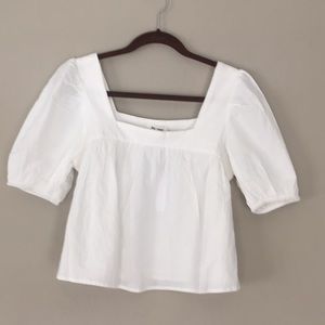 COPY - day + moon square neck white 100% cotton SZ S Top